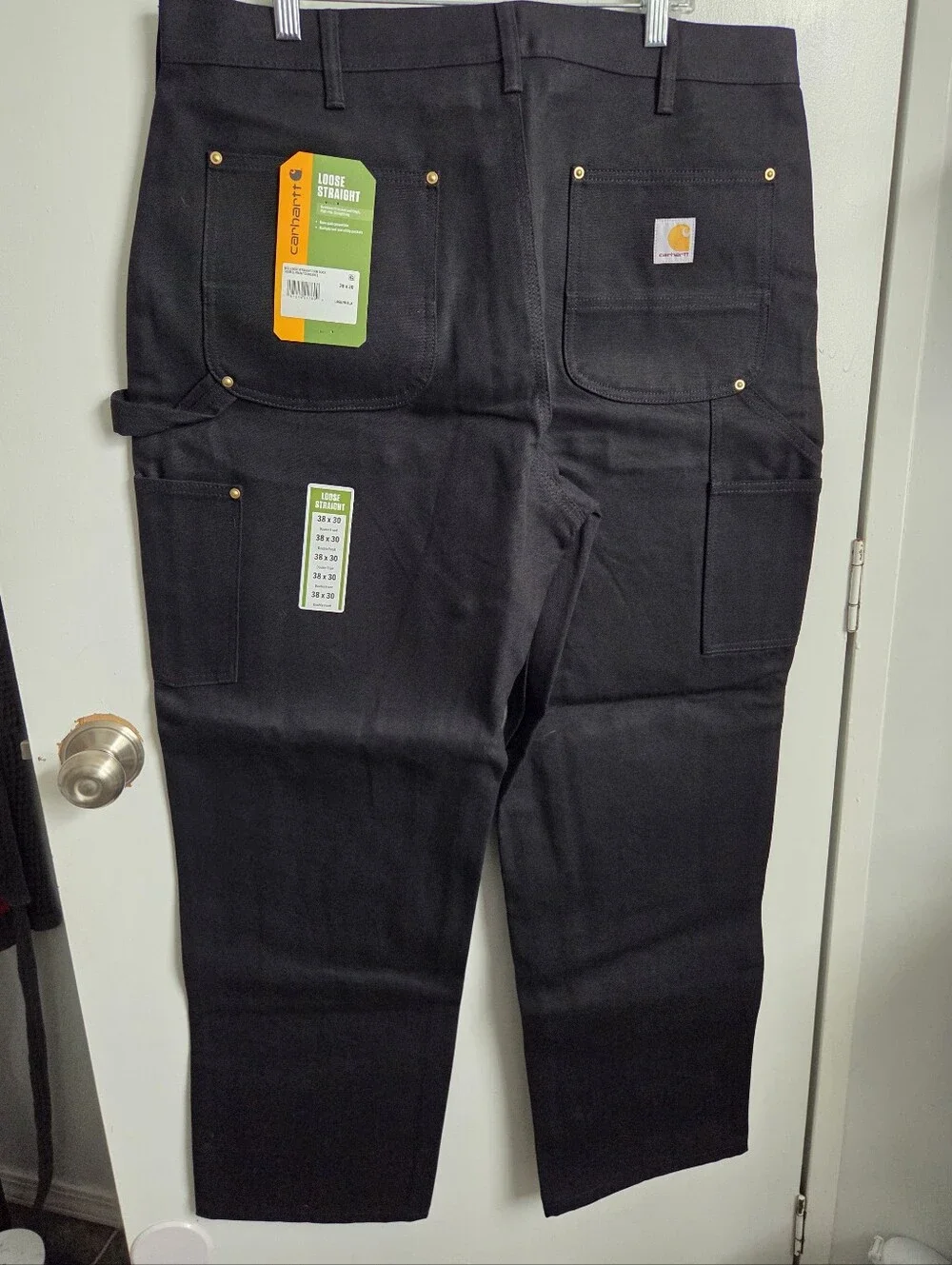 Carhartt Loose Straight B01 Firm Duck Front Work Pants Double Knees Size 38/30